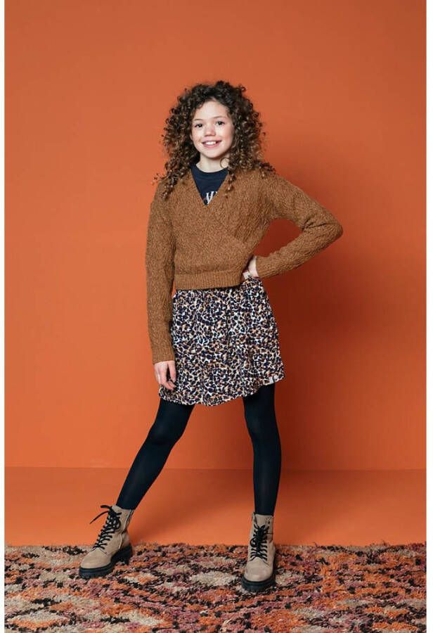 LOOXS 10sixteen rok met panterprint bruin zwart wit