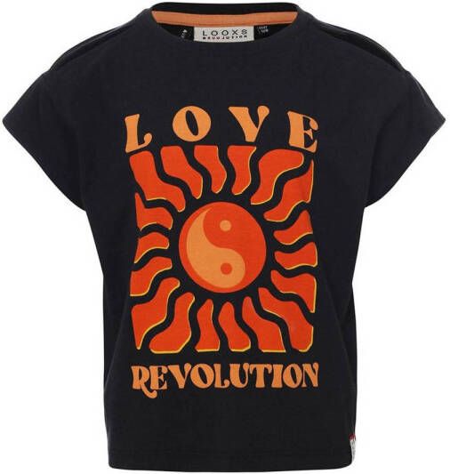 LOOXS 10sixteen T-shirt met printopdruk zwart oranje