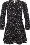 LOOXS little jurk met all over print zwart bruin ecru - Thumbnail 2