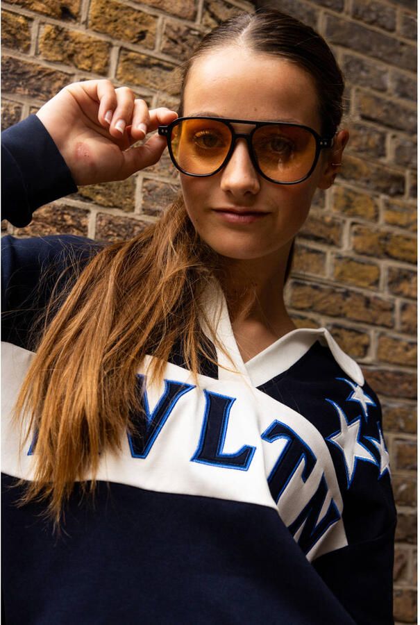 LOOXS 10sixteen boxy cropped sweater met sterren donkerblauw - Foto 3