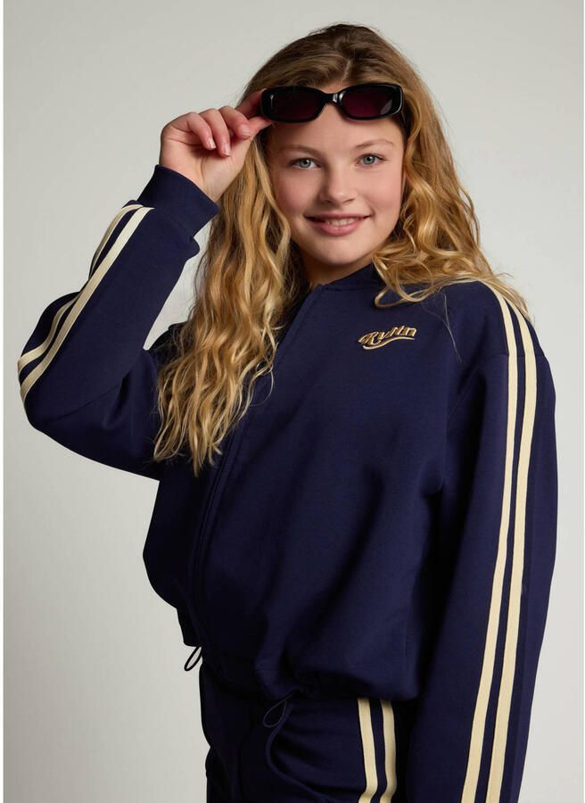 LOOXS 10sixteen boxy gestreept sweatvest donkerblauw