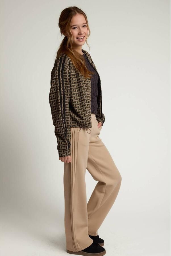 LOOXS 10sixteen boxy gevoerd vest met print camel
