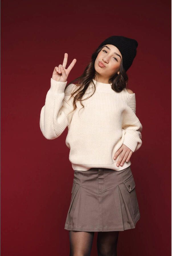 LOOXS 10sixteen cargo rok bruin Meisjes Stretchkatoen Effen 140 - Foto 3