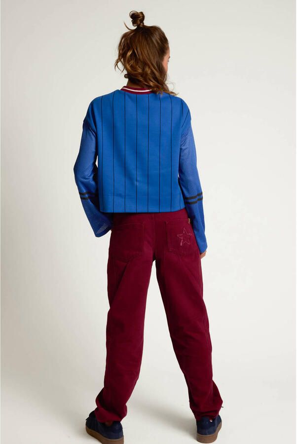 LOOXS 10sixteen colour barrel jeans met borduursels donkerrood - Foto 2