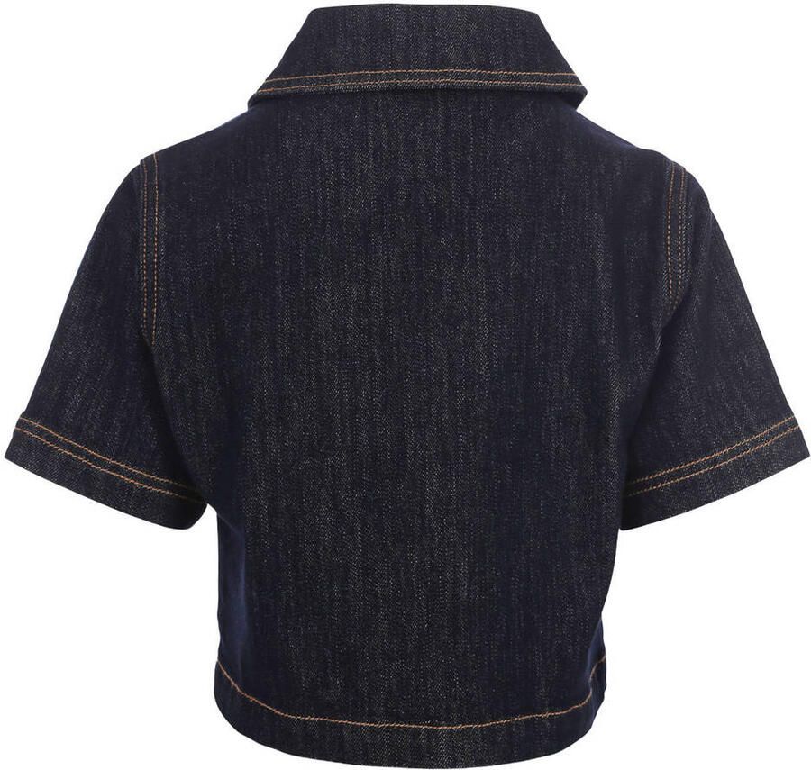 LOOXS 10sixteen denim boxy blousetop donkerblauw - Foto 2