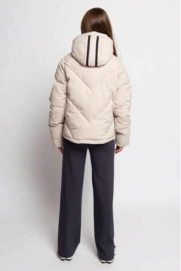 LOOXS 10sixteen gestreepte quilted winterjas ecru - Foto 3