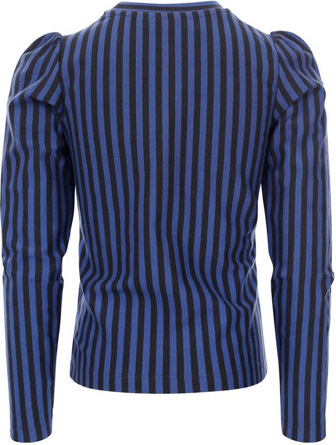 LOOXS 10sixteen gestreepte top blauw zwart Meisjes Stretchkatoen Opstaande kraag 164