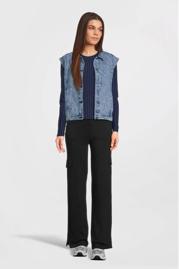 LOOXS 10sixteen gilet met all over print medium blue denim - Foto 4
