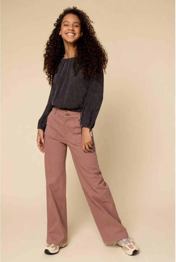 LOOXS 10sixteen high waist wide leg jeans oudroze