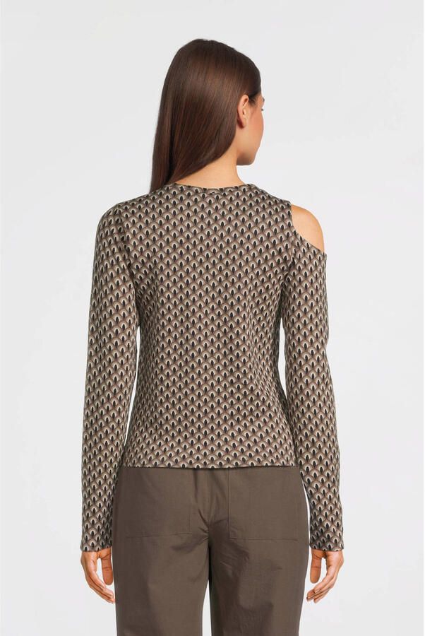 LOOXS 10sixteen longsleeve met all over print beige zwart Katoen Ronde hals 152 - Foto 2