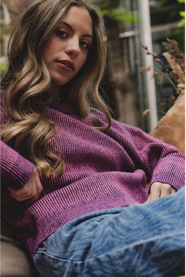 LOOXS 10sixteen pullover roze Trui Meisjes Polyester Ronde hals Meerkleurig 176
