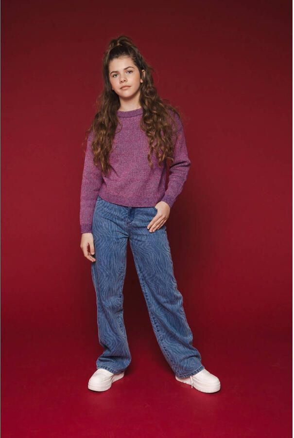 LOOXS 10sixteen pullover roze Trui Meisjes Polyester Ronde hals Meerkleurig 128 - Foto 3