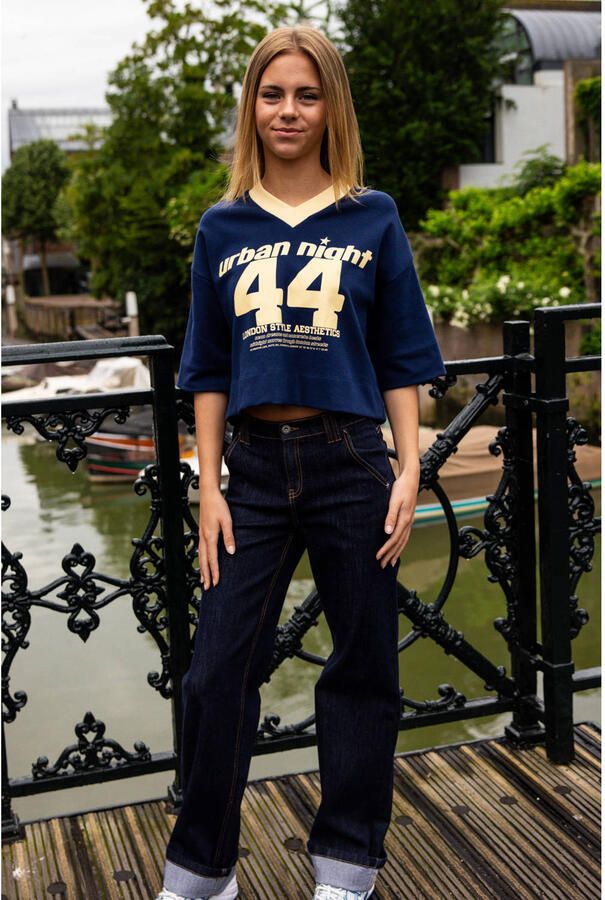 LOOXS 10sixteen rechtvallend T-shirt met print donkerblauw - Foto 3