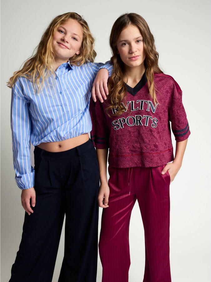 LOOXS 10sixteen rechtvallende blousetop met backprint lichtblauw - Foto 2