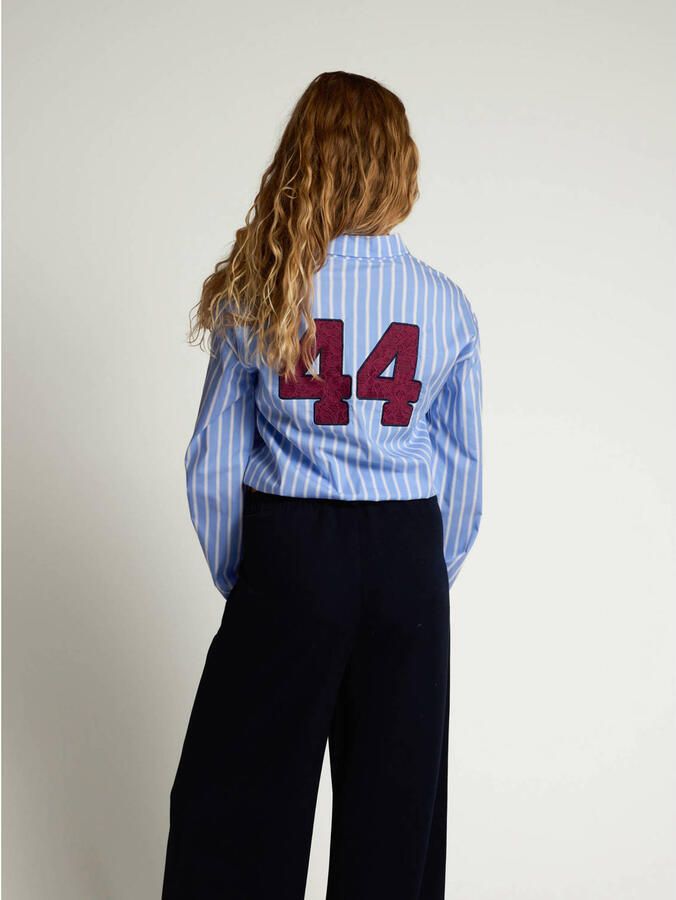 LOOXS 10sixteen rechtvallende blousetop met backprint lichtblauw - Foto 3