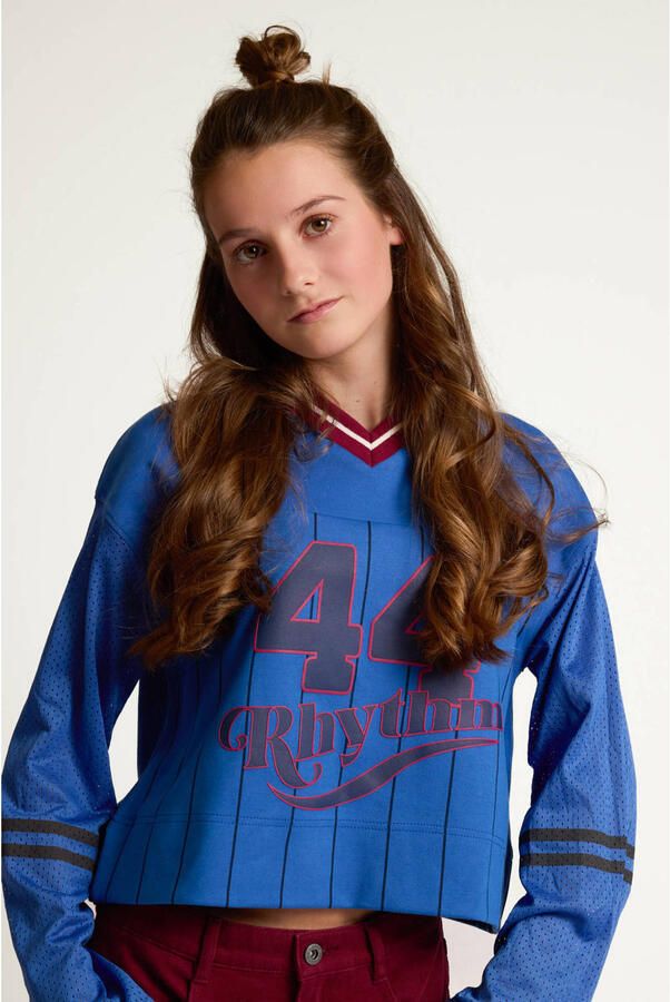 LOOXS 10sixteen rechtvallende longsleeve met print blauw