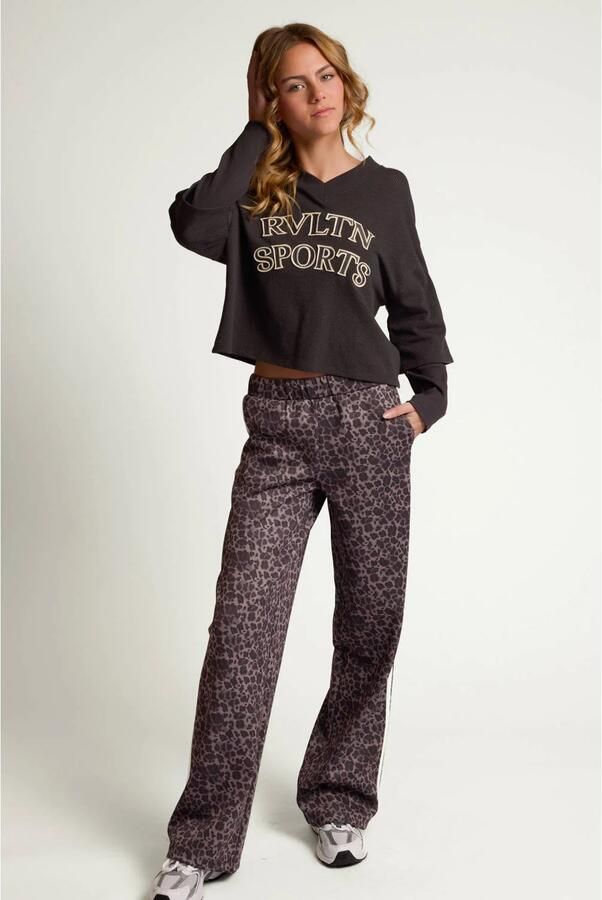 LOOXS 10sixteen rechtvallende longsleeve met tekst antraciet