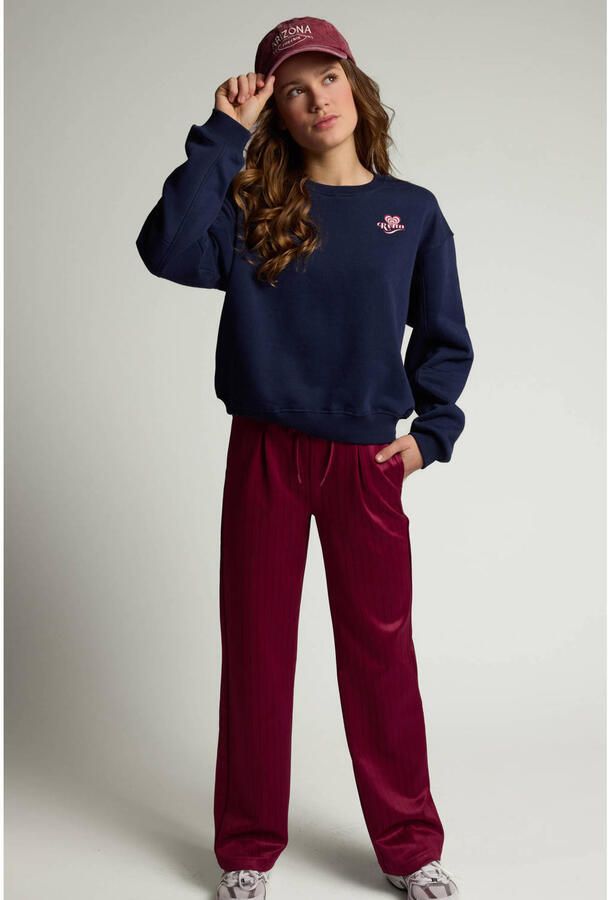 LOOXS 10sixteen rechtvallende sweater met backprint donkerblauw