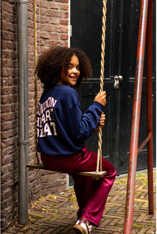 LOOXS 10sixteen rechtvallende sweater met backprint donkerblauw - Foto 2