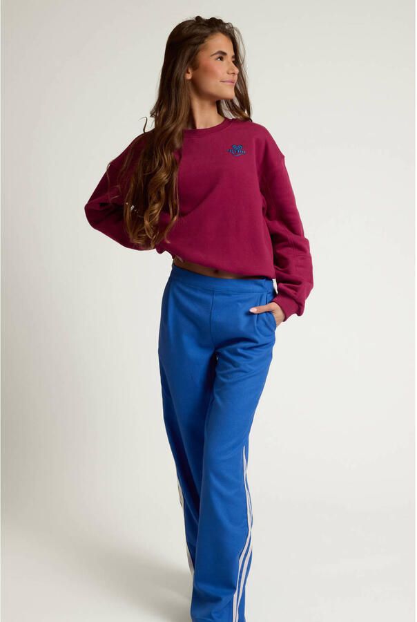 LOOXS 10sixteen rechtvallende sweater met backprint donkerrood