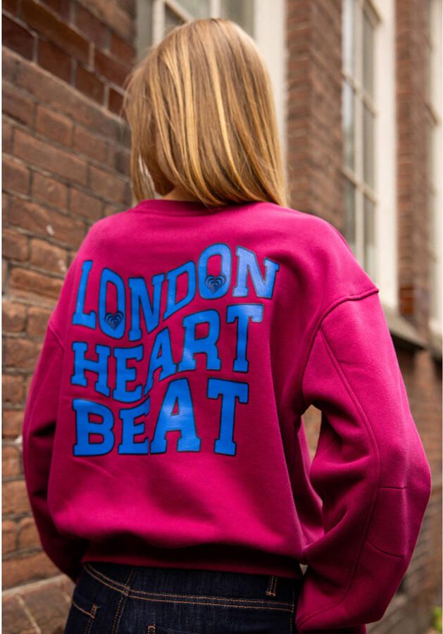 LOOXS 10sixteen rechtvallende sweater met backprint donkerrood - Foto 2