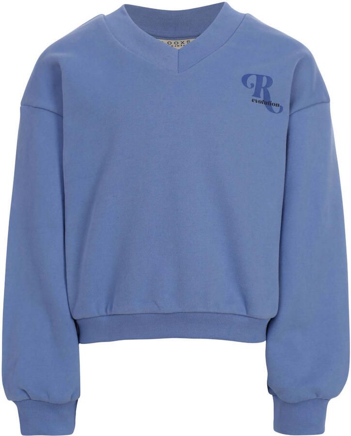 LOOXS 10sixteen rechtvallende sweater met backprint lichtblauw