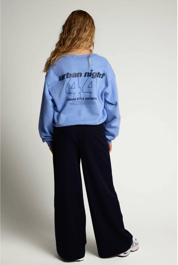 LOOXS 10sixteen rechtvallende sweater met backprint lichtblauw - Foto 3