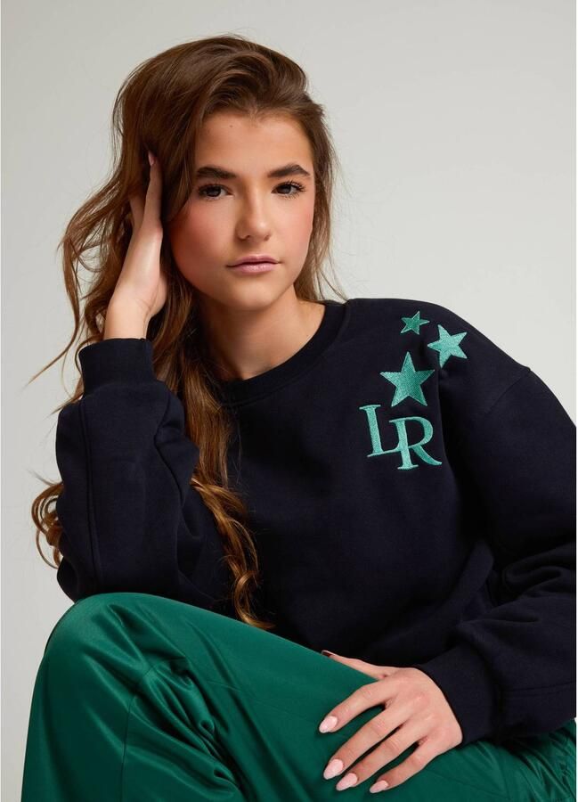 LOOXS 10sixteen rechtvallende sweater met borduursels donkerblauw