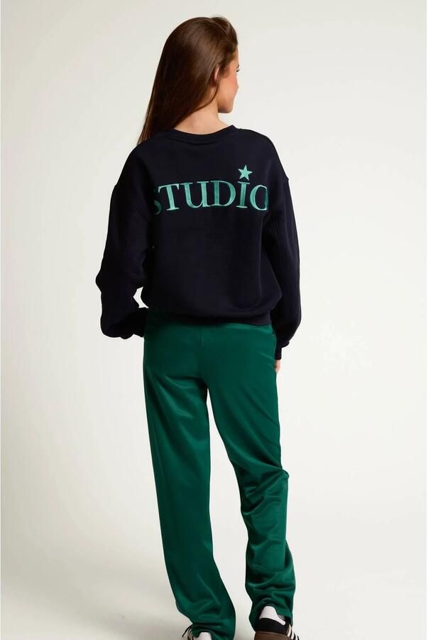 LOOXS 10sixteen rechtvallende sweater met borduursels donkerblauw - Foto 3