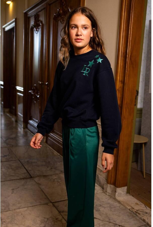 LOOXS 10sixteen rechtvallende sweater met borduursels donkerblauw - Foto 2