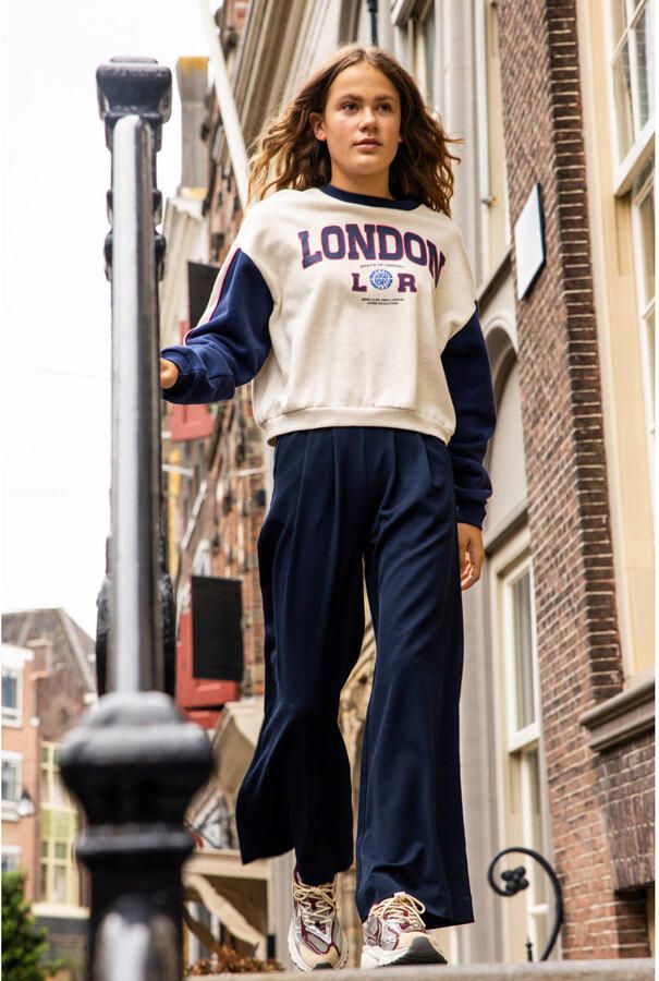 LOOXS 10sixteen rechtvallende sweater met tekst grijs - Foto 2