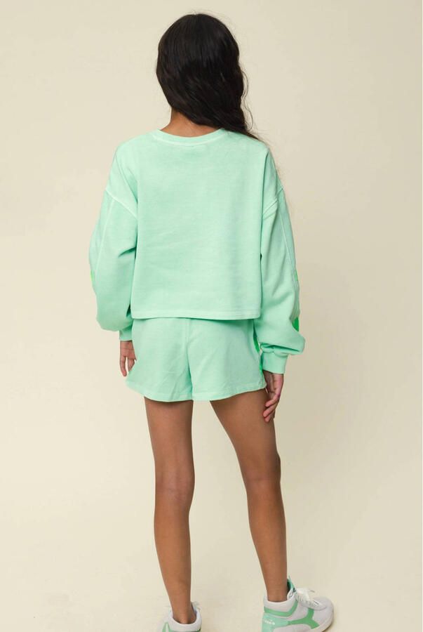 LOOXS 10sixteen regular waist sweatshort limegroen - Foto 7