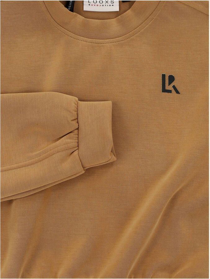 LOOXS 10sixteen sweater met backprint bruin met glitter - Foto 2