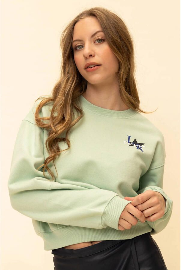 LOOXS 10sixteen sweater met backprint mintgroen