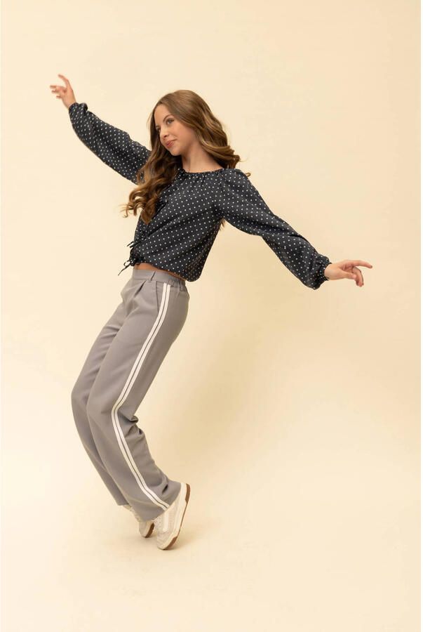 LOOXS 10sixteen wide leg casual broek lichtgrijs - Foto 4