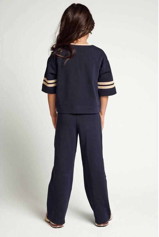 LOOXS little boxy gestreept T-shirt met tekst donkerblauw - Foto 2