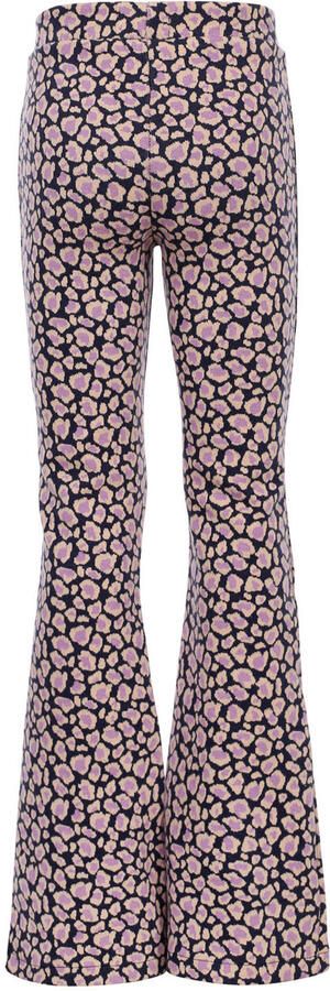 LOOXS little flared broek met panterprint lila - Foto 4
