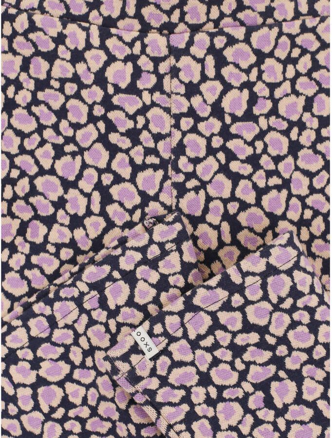 LOOXS little flared broek met panterprint lila - Foto 5