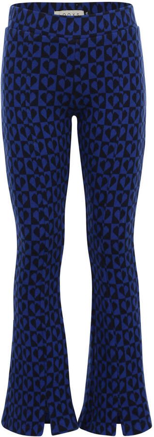 LOOXS little flared casual broek met hartjes donkerblauw