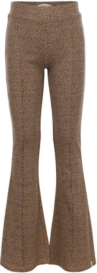 LOOXS little flared casual broek met panterprint bruin - Foto 5