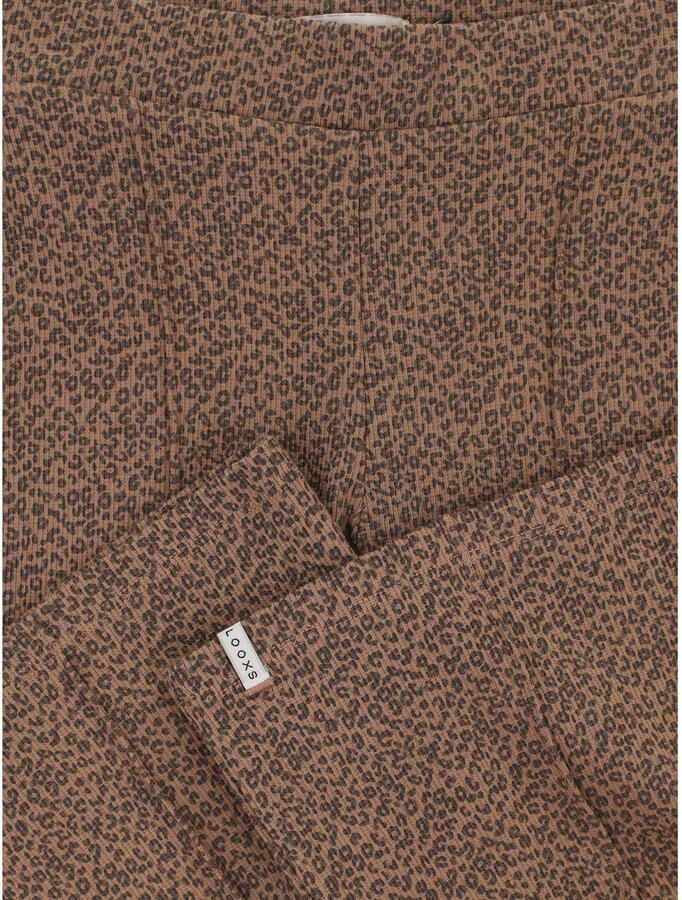 LOOXS little flared casual broek met panterprint bruin - Foto 3