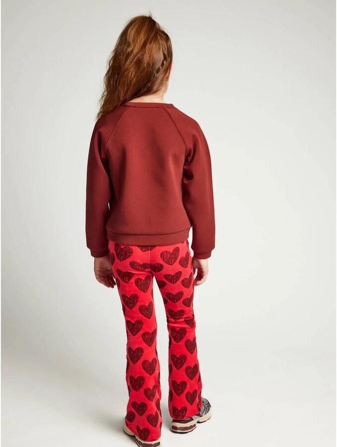 LOOXS little fluwelen flared broek met hartjes rood - Foto 2