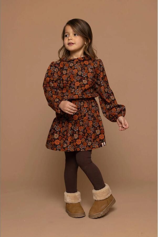 LOOXS little gebloemde corduroy blouse oranje Bloemen 104 - Foto 2