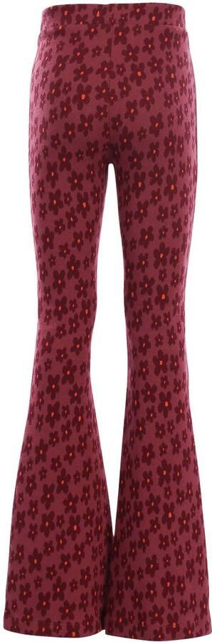 LOOXS little gebloemde flared broek donkerrood Meisjes Stretchkatoen - Foto 5