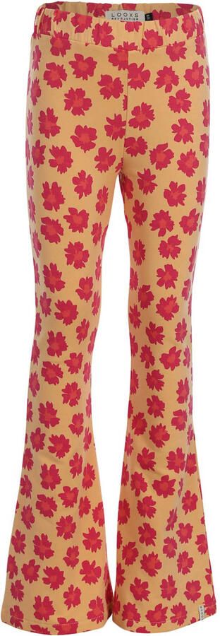 LOOXS little gebloemde flared broek roze