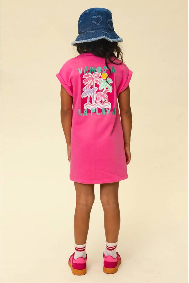 LOOXS little jersey sweatjurk met backprint roze - Foto 2