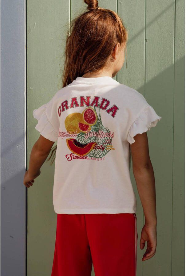 LOOXS little jersey T-shirt met backprint wit - Foto 3