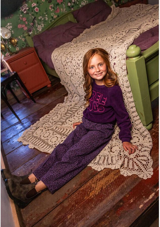 LOOXS little leopard barrel jeans met panterprint paars - Foto 2