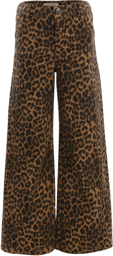 LOOXS little leopard jeans met panterprint bruin
