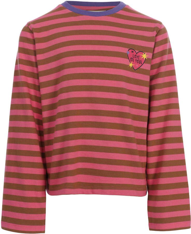 LOOXS little oversized gestreepte longsleeve roze
